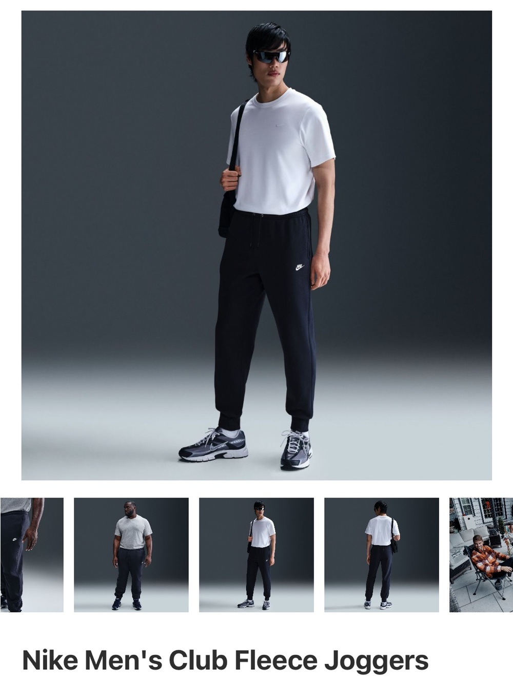 Nike Men’s Navy Blue Jogger Sweatpants with White Logo
